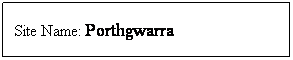 Text Box: Site Name: Porthgwarra
